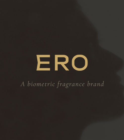 ERO fragrance flacon on shelf in context